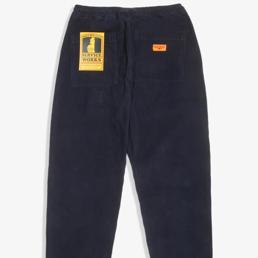 NWT - Service Works Corduroy Chef Pants - Navy (Men's Medium)